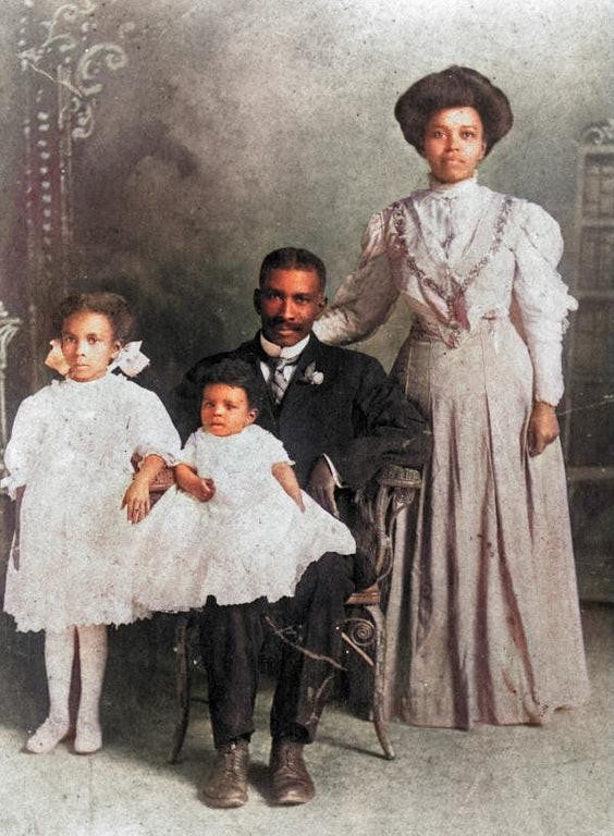 Florida Black family, colorized historical photo